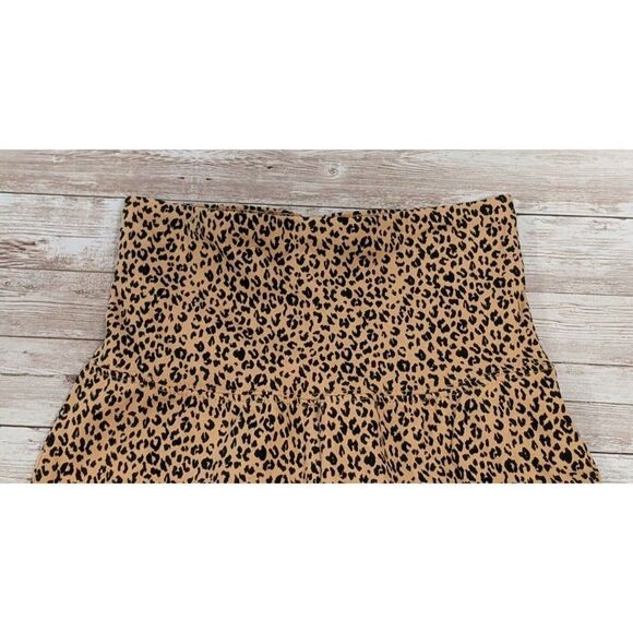 BP. Womens Size XXS Tan Animal Print Stretch Pull On Activewear Biker Shorts - Picture 4 of 6